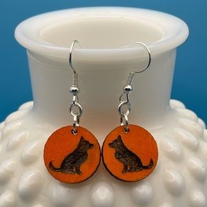 Handcrafted Orange German Shepard Earrings